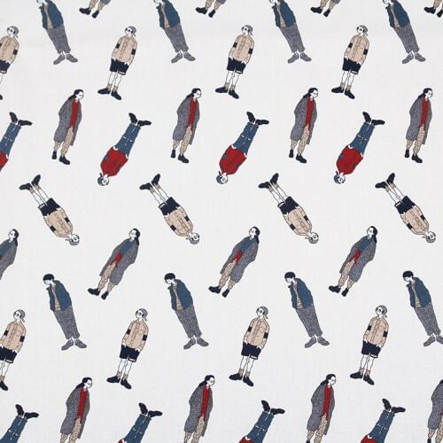 Hip hop boy pattern fabric Retro style fabric Calico Printed cotton fabric for DIY Bag 1 order=50cm*140cm