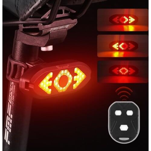 New Bicycle Tail Light Intelligent Remote Control Turn Signals 5 Modes USB RechargeableTaillight MTB LED Rear Light with Horn