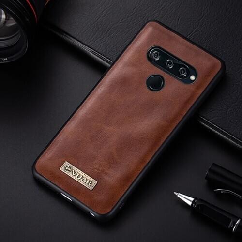 VIJIAR Pu Leather Bumper case For LG K50 Q60 case TPU Soft Silicone cover Pu leather case For LG G8 V40 Thinq case