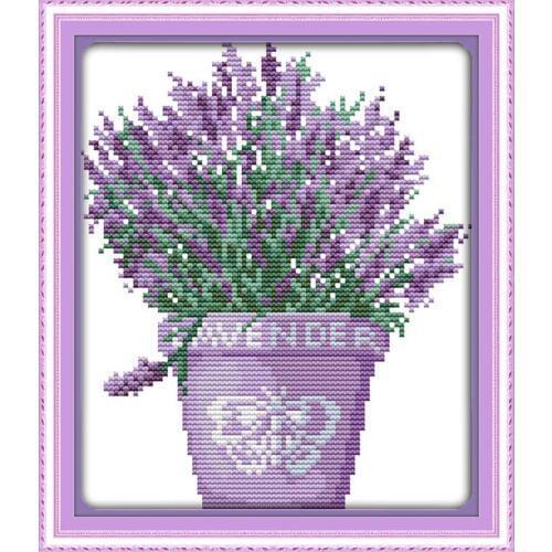 Lavender plants painting counted printed on the canvas 11CT 14CT DIY kit Cross Stitch embroidery needlework Set home decor