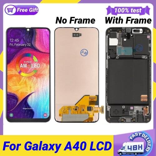 AMOLED for Samsung A40 Lcd for Samsung A40 2019 A405 LCD Display Touch Screen Digitizer Assembly with Frame Repair Parts