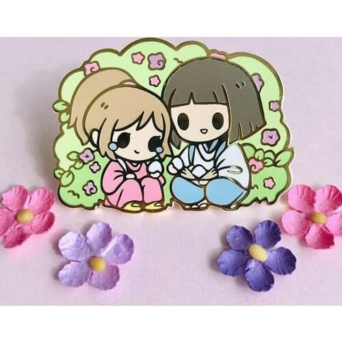 Haku & Chihiro Enamel Brooch Pin Backpack Hat Bag Collar Lapel Pins Badges Women Mens Fashion Jewelry Accessories