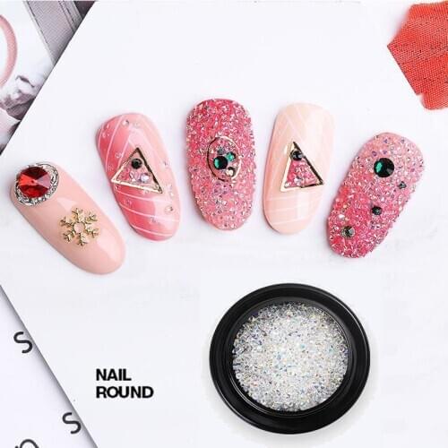 1 Box/9 colors crystal AB Chaton Glass pixie Nail Art Rhinestone Micro Manicure Decoration Tiny Mini Rhinestones DIY