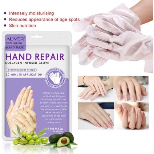 1pair Hand Mask Moisturizing Gloves Hyaluronic Acid Paraffin Gloves Whitening Hand Skin Care Mask Anti Dry Rough Hands TSLM2
