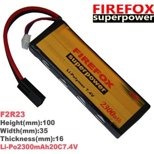 1pcs 100% Orginal FireFox 7.4V 2300mAh 20C Li Po AEG Airsoft Battery F2R23 Drop shipping