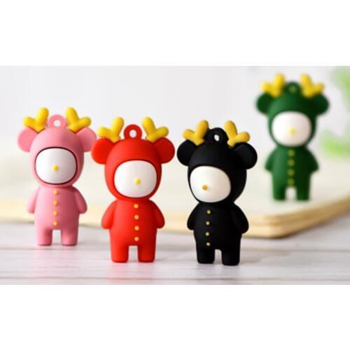 ZOCDOU 1 Pieces Cartoon Epoxy Doll Cute Deer Baby Animal Model Small Statue Figurine Crafts Ornament Miniatures