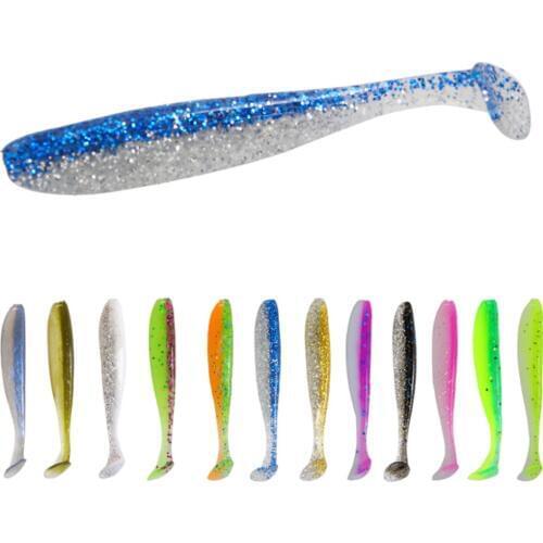 10pcs/lot Easy Shiner Fishing Lures Wobbler Soft Bait 6.5cm 1.8g Double Color Swimbait Silicone Fishing Bait For Carp