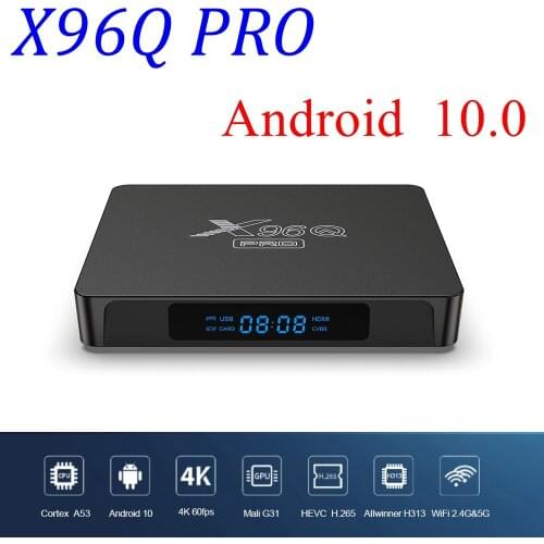 20PCS Android 10.0 X96Q PRO TV Box 4K Allwinner H313 Quad Core 1G 8G 2G 16G 2.4G 5G Dual Wifi Netflix Youtube H.265 Media Player