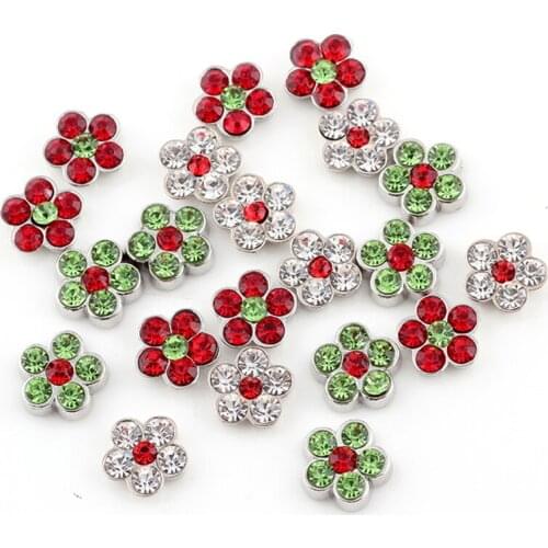 20Pcs/Lot Flower Alloy Floating Charms Hand-made DIY for Glass Lockets