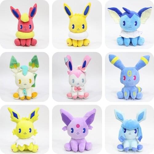 20cm Sitting Eeveelution Eevee Jolteon Sylveon Stuffed Plush Toys anime Plush Doll Gifts for Children Pokemones Plush Toys