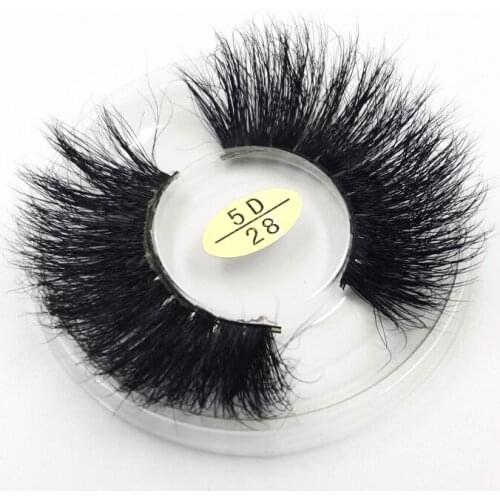 25mm Cruelty Free Very Soft Fluffy 5D 28 Long Mink Lashes Natural Strip False Eyelashes Long Real Mink Lashes Extension