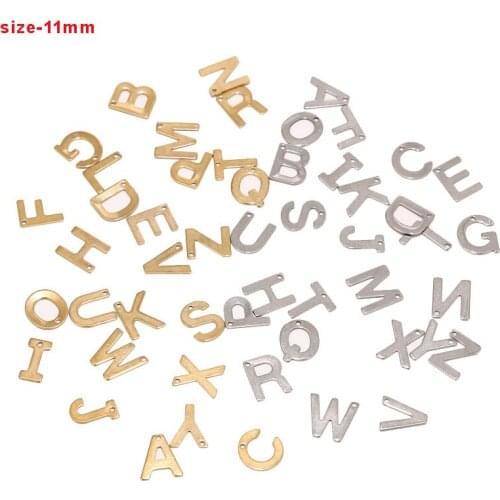 26pcs/lot Gold Plated Stainless Steel A-Z letters Charms Alphabet Charm Pendants Connectors Crafts For DIY Jewelry Making New
