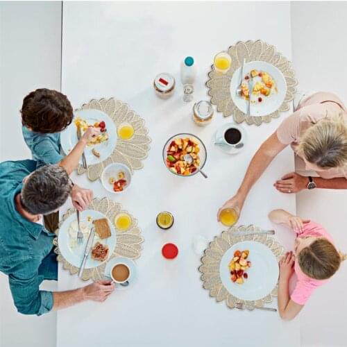 4pcs PVC Hollow Insulation Coaster Pads Table Bowl Mats Home Christmas Decor Heat Resistant Placemat For Dining Table