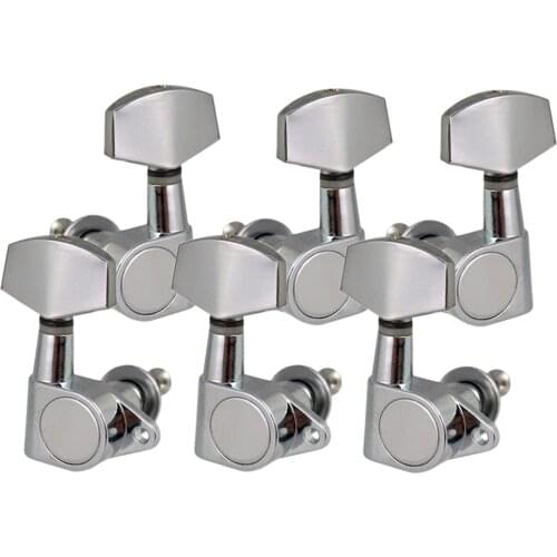 6pcs Classical Guitar Tuners Machine Heads 3+3 Set Tuning Pegs (Chrome)