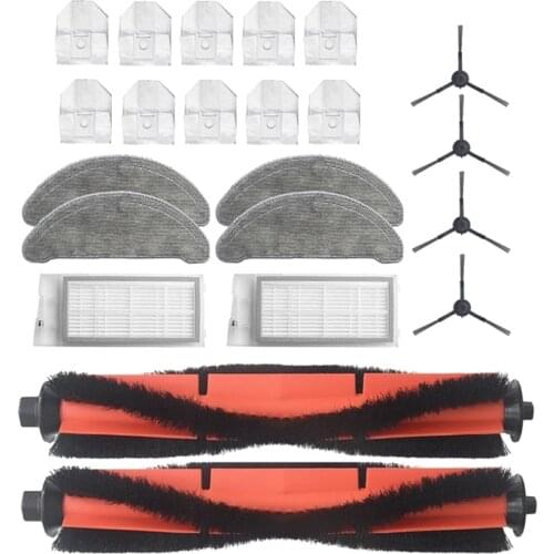 Promotion!Rolling Side Brush HEPA Filter Mops Cloths Dust Bags For Xiaomi Roidmi EVE Plus Robot Vacuum Cleaner Parts
