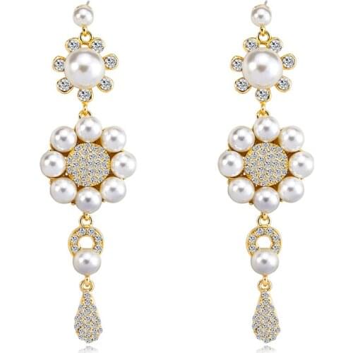 Free Shipping Gold Silver Plating Pearls Earrings For Women Gift Fashion Earring Jewelry