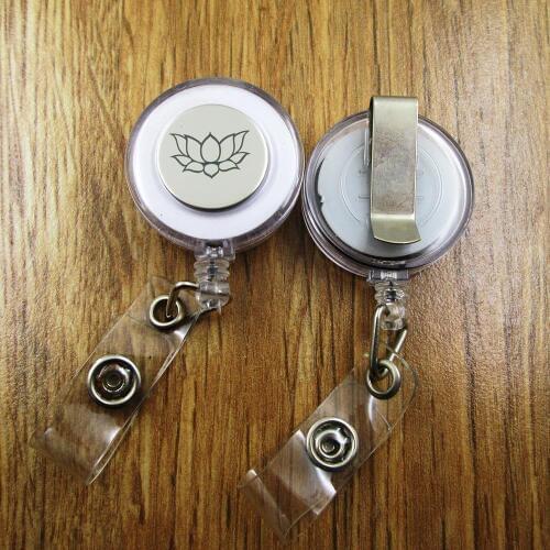 Lotus ID Badge Reel gift for him/her friend family retractable recoil id badge holder work fun