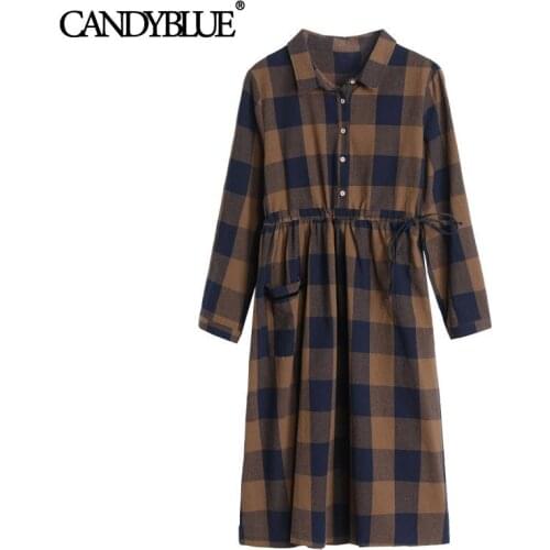 Модные платья в клетку Candyblue China At AliExpress