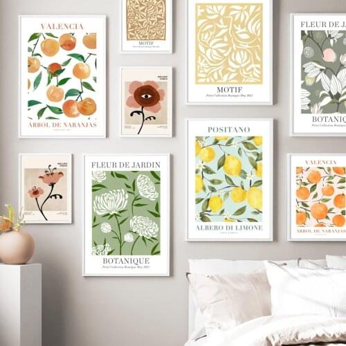 Flower Fruit Market Abstract Nordic Vintage Poster Modern Wall Art Prints Canvas Painting Decoration Pictures For Living Room