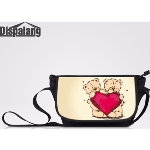 Dispalang Cute Teddy Bear Teenager Girls Travel Messenger-bag Over Shoulder Ladies Cross Body Bag Casual Book Bag Spain Bag