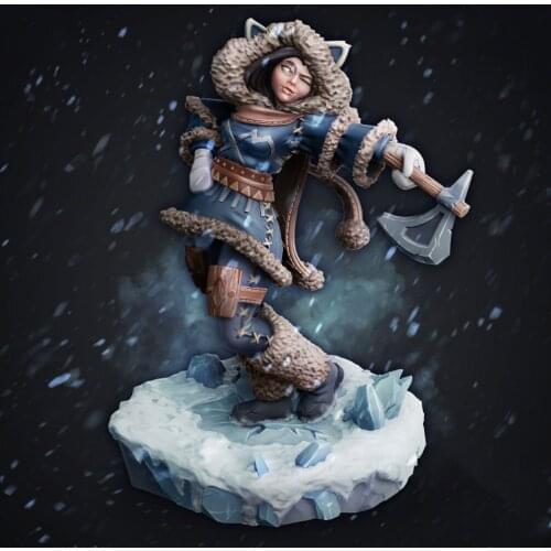 1/24 75mm Resin Model Winter Boy Hunter Figure Unpainted No Color