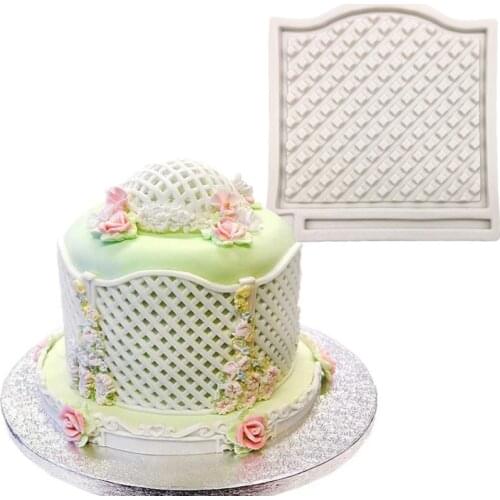 Grid Shape 100% Platinum Silicone Sugarcraft Mold Fondant Cake Decorating Tools Bakeware