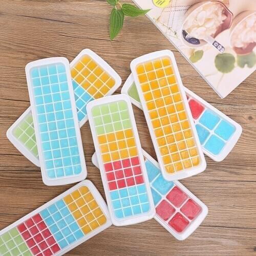 Hot With transparent cover can be superimposed box ice lattice ice model 60 grid ice mold refrigerator ice cream model New QW116