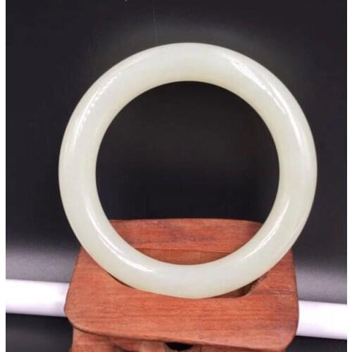 Chinese 100% Natural white round xijiang hetianyu jade Bracelet Bangle