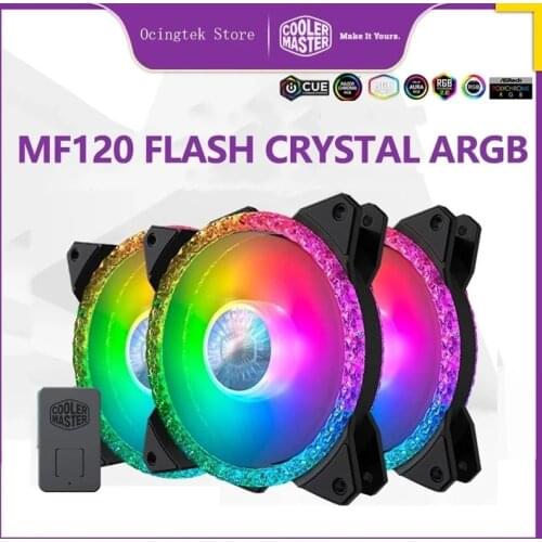 Cooler Master MF120 Flash Crystal 3in1 KIT ARGB Chassis fan Diamond lighting effect 12cm desktop silent computer cooler fan