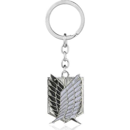 Fashion Attack On Titan Keychain Shingeki No Kyojin Anime Cosplay Wings of Liberty Key Chain Rings For Motorcycle Car Keys Gifts