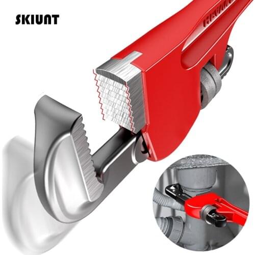 SKIUNT Heavy Duty Plumbing Pliers Adjustable Large Opening Wrench Set 8/10/12/14 Inch Water Pipe Clamp Spanner Plumber Tools