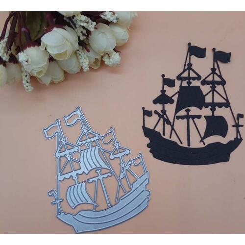 SailBoat Boat Pirate Ship Decor Card Metal Cutting Dies cutter Knife Stencil DIY Scrapbook Paper Photo Craft Template Dies