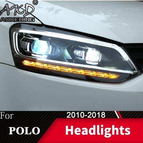 Head Lamp For Car VW volkswagen Polo 2010-2018 Vento Headlight Fog Lights Day Running Light DRL H7 LED Bi Xenon Bulb Accessory