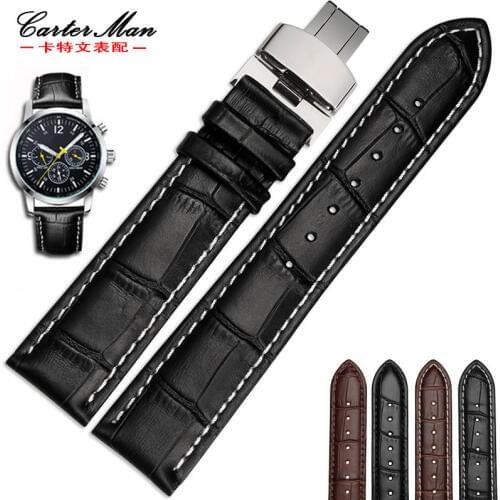 New High quality Genuine leather watchband 18mm 19mm 20mm 21mm 22mm leather strap for Tissot watch with folding buckle