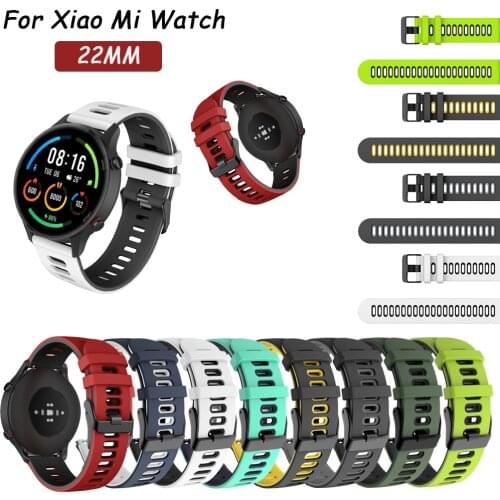 Silicone Soft Sport Replacement Band For Xiaomi Mi Watch 22mm Two-color Sports Edition Strap For Mi Watch Bracelet Wriststrap