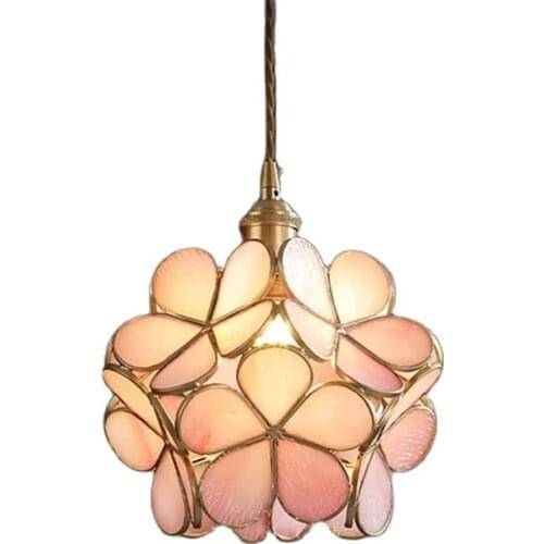 Nordic Creativity Flower LED Pendant Light Bedside Dining Room Bar Shop Living Room Modern Single Design Glass Lighting Fixtures