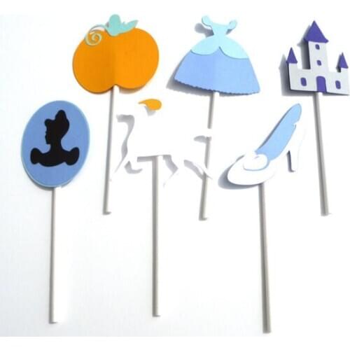 Cinderella Princess Cupcake Toppers wedding girls birthday bridal baby shower Party food picks