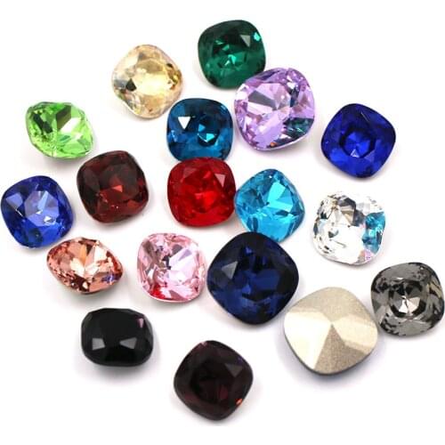 Nial Decoration High Quality Glass Crystal Fat Square Shape Pointback Rhinestones For Jewelry Making/Clothing Accessories