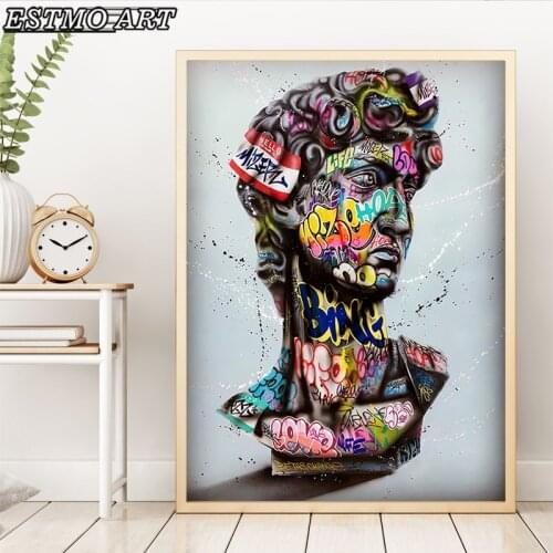 Street Wall Art Posters David Plaster Statue Canvas Painting for Living Room Abstract Art Print Woman Canva Aesthetic Room Decor