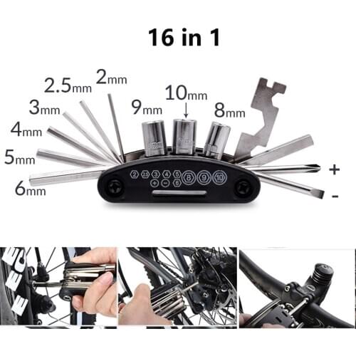 16 in1 Universal Repair Kit Motorcycle Bike Multifunction Tools For Kawasaki ZRX1200 ZX 1100 11 7R 9 Ninja GPZ500 EX500 650R ZX6
