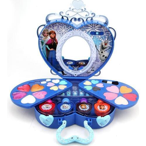 Disney frozen elsa anna Water-soluble Nail Water Soluble Makeup box with box Nail Polish Pretend Play Girls Makeup Toy Gift