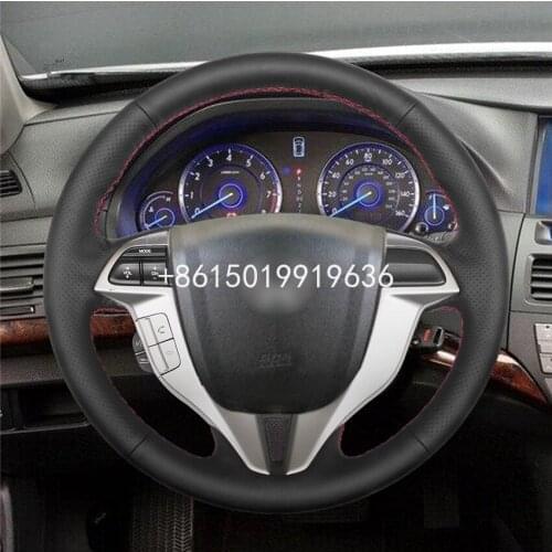 Customized High quality Black Artificial Leather car steering wheel cover For Honda Accord 8 Coupe