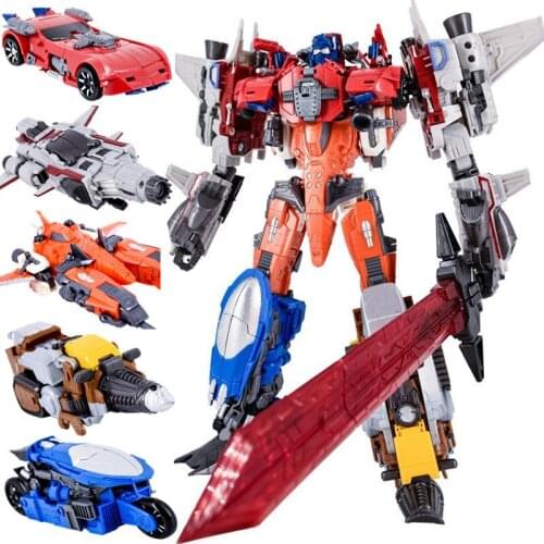 Weijiang 5 IN 1 NEW Transformation Movie Toys Anime predaking Devastator Robot KO G1 Action Figure aircraft Model kids boys toys