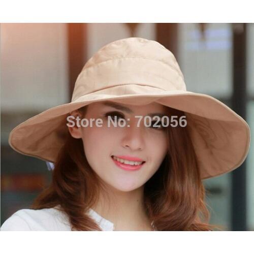 Women Visors Floppy Summer UV Protection Beach Sun Hat Dome fishing Cap bucket hat 8color#3852