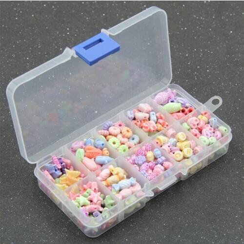 1 box Vintage Colorful Acrylic Beads Spacer Loose Beads for Kids Children Handmade DIY Necklace Bracelet Jewelry Making