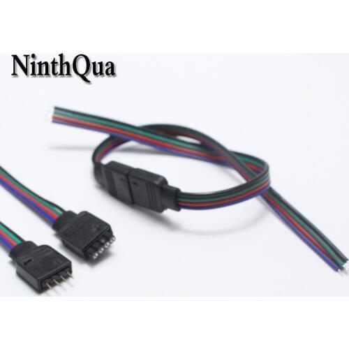 1pair 4pin RGB Connector 4P Male Female Plugs Socket with 15cm Wire DIY Small Part for LED RGB 5050 Strip Adaptor