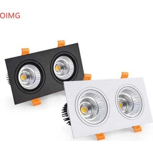 1pcs Double Square Dimmable LED Downlight light COB Recessed LED Ceiling Lamp Spot Light 20w 24W 30W AC85-265V Indoor Lighting