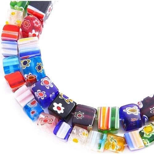 10mm 12mm Plum blossom Flower Patterns 27-38Pcs Mix Color Glass Lampwork Loose Crafts Beads for Jewelry Making DIY Bracelets