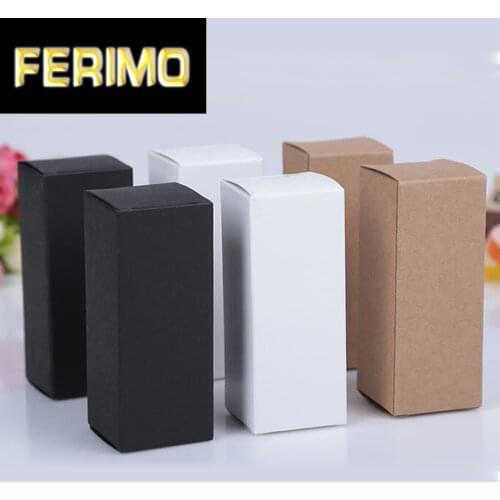 100pcs/lot-10ml/20ml/30ml/50ml/100ml Blank White Black Kraft Paper Box for Dropper Bottle Cosmetics Party Gift Boxes valve tubes