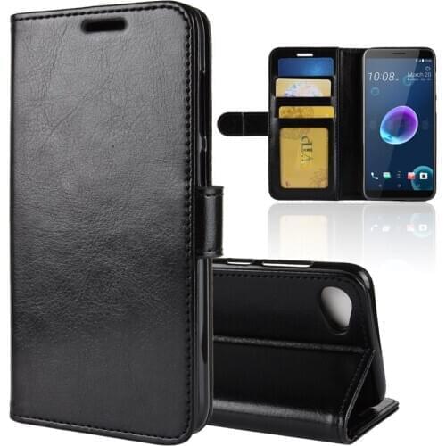 100pcs/lot R64 Wallet Leather Stand PU+TPU Cover Stand Case with card slot For HTC Desire 12 Plus / Desire 12